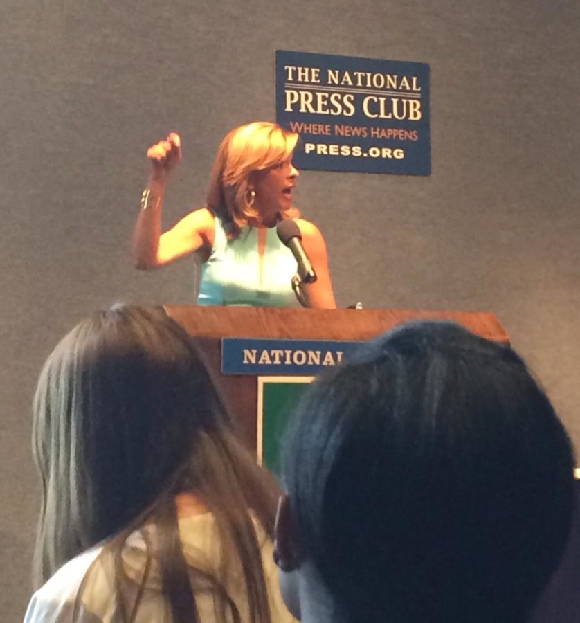 Hoda Kotb speaking to correspondents at National Press Club. 

Photo courtesy of Maggie Campbell