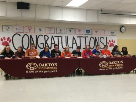 12 of Oaktons athletes participated in the national signing event 