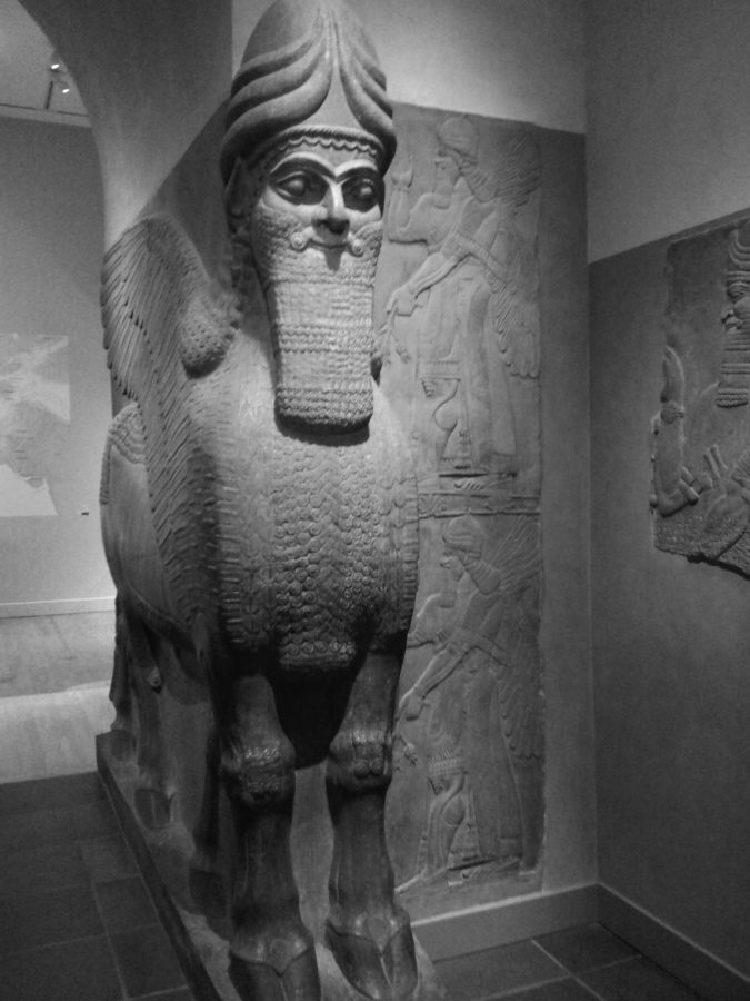 An Assyrian lamassu, or winged bull, similar to those defaced by ISIS.