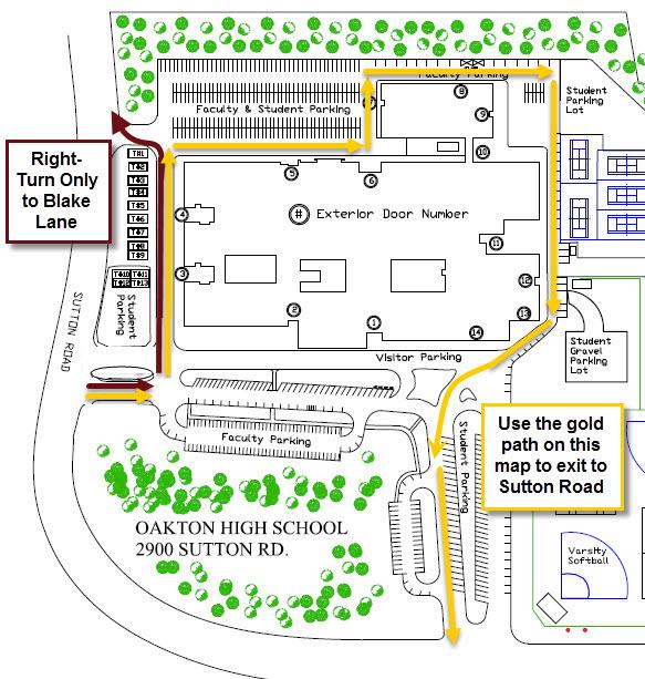 As seen in the map above, from February 7th on Oakton Security will be re-routing traffic from the Senior onto Sutton Rd. northbound.